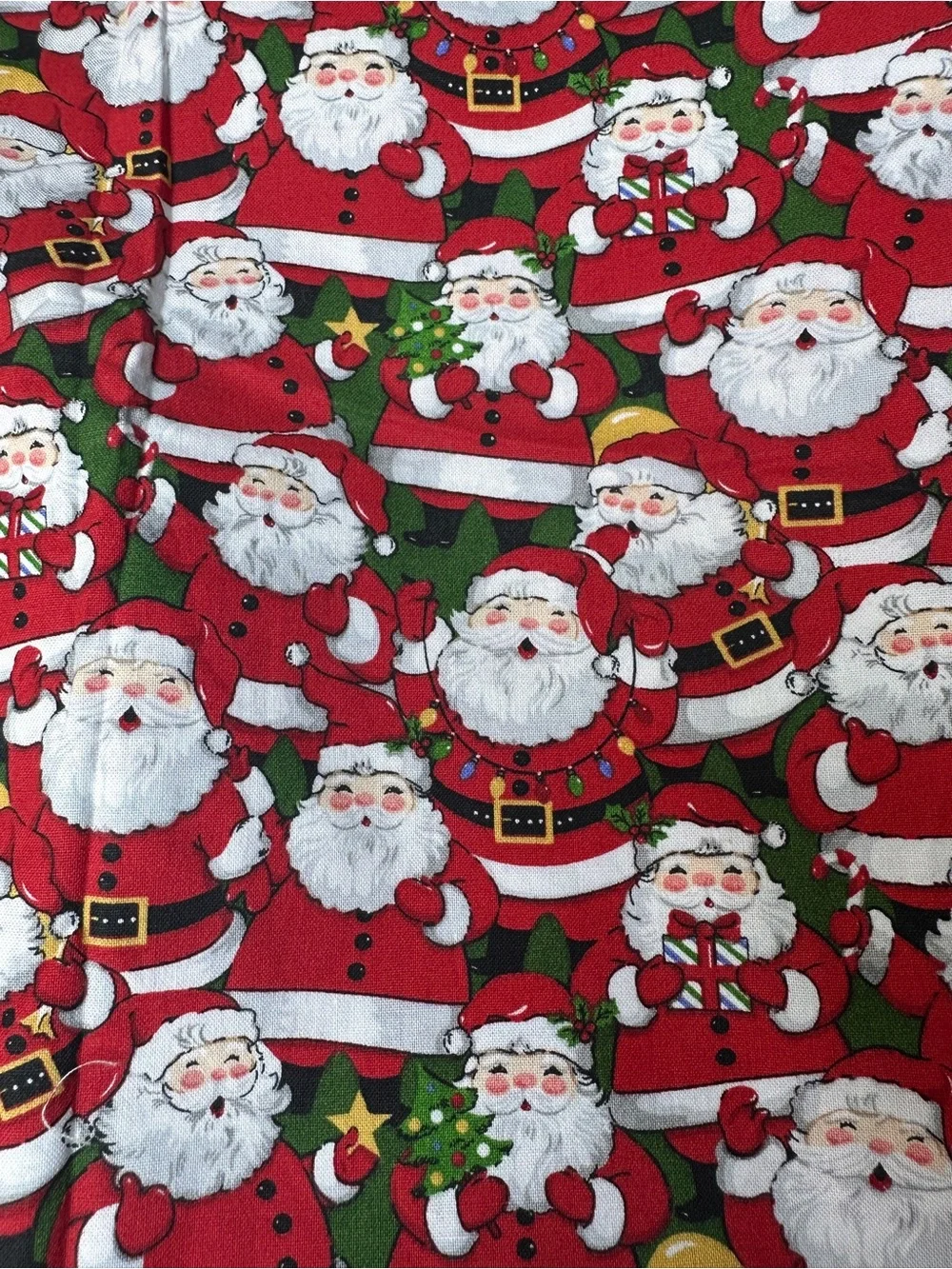Fabric Traditions Packed Jolly Santa Christmas Cotton Fabric – Two Yards